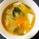 豆腐とストック野菜の味噌汁